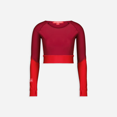 The Knockout Paris long sleeved top in red