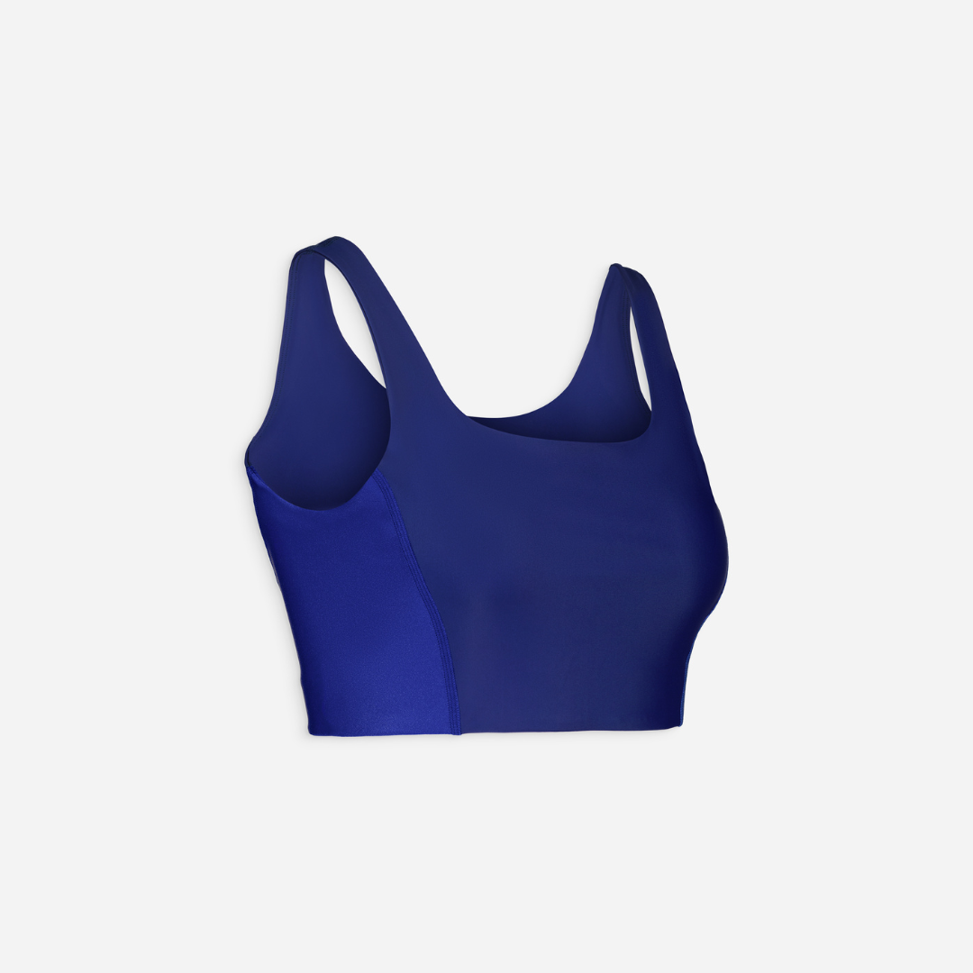 The Knockout Paris Shrug and bra in blue